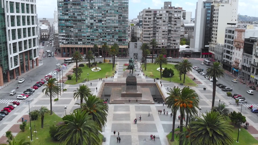 Monument Mausoleum Jose Artigas, Independence Square (Montevideo) aerial view