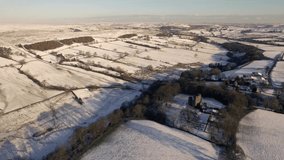 North York Moors/England   video of North York Moors National Park in the winter ,taken by drone camera 