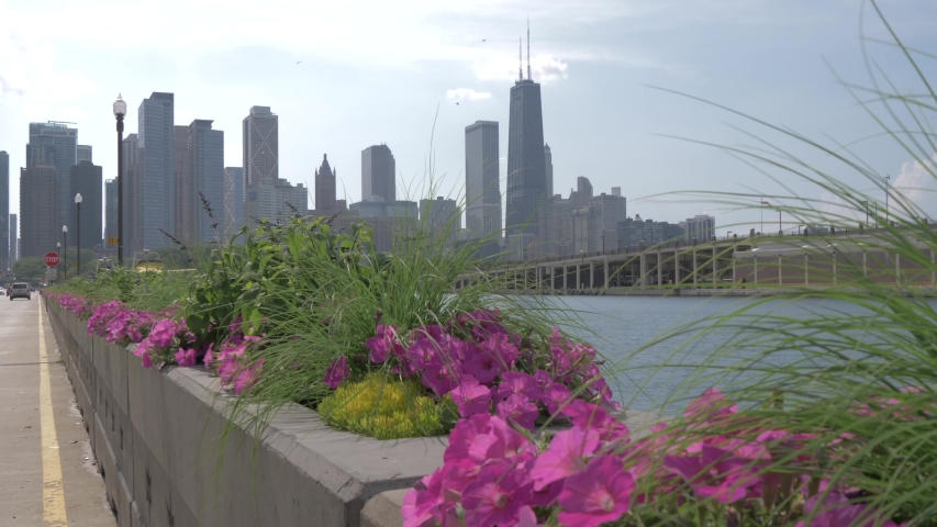 City skyline from Navy Pier, Chicago, Illinois, United States of America, North America