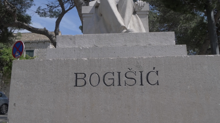 Bogisic statue, Cavtat, Dubrovnik Riviera, Croatia, Europe