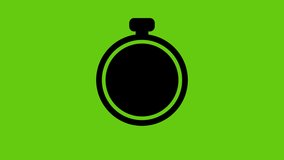 Animation of stopwatch.   stopwatch icon on  green background