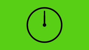 Animation of clock.   clock  icon on  green background