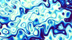 Moving random blue wavy texture. Psychedelic wavy animated abstract curved shapes. Looping footage.