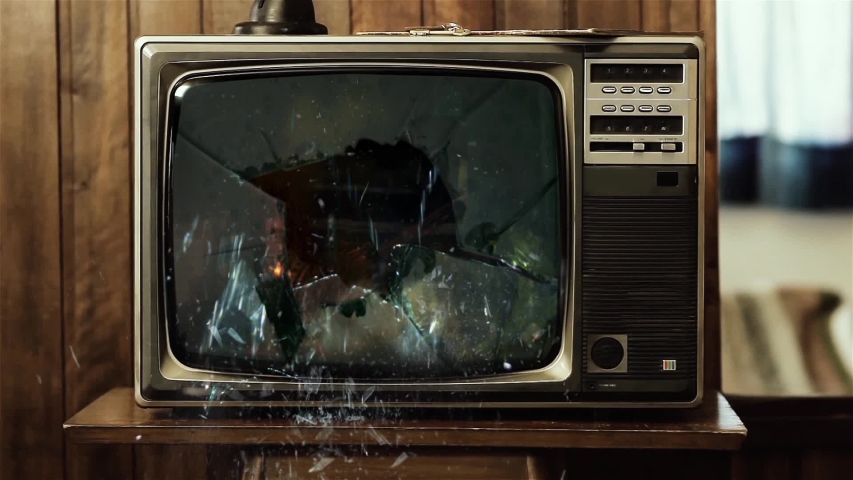 Old TV Set with Green Screen Explodes. You can Replace Green Screen with the Footage or Picture you Want with “Keying” effect in AE (check out tutorials).