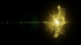 Futuristic plexus video animation with glowing and light triangles in slow motion, 4096x2304 loop 4K