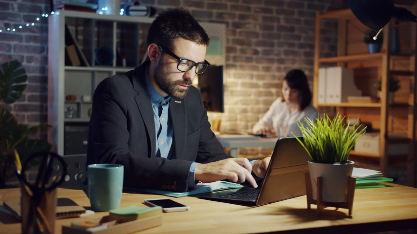 Glasses street office handsome