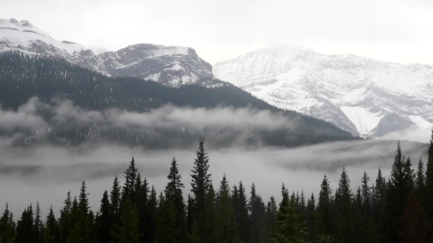 Foggy Mountain View in Banff National Park