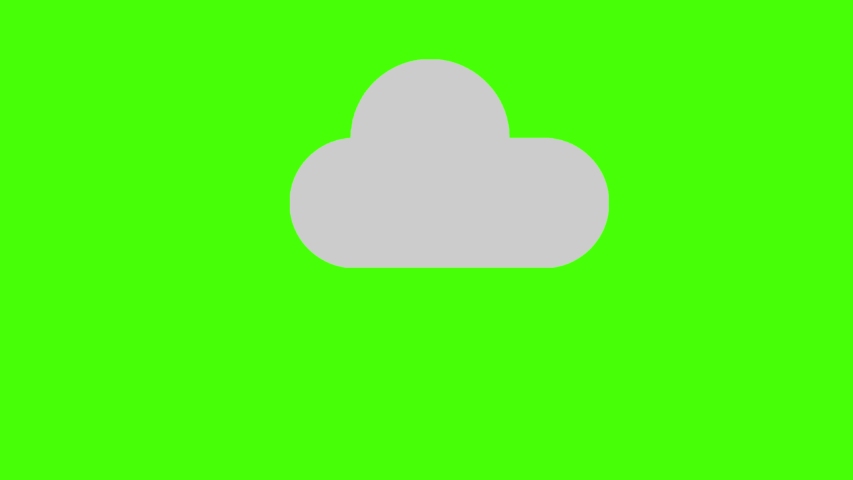Cloud and windy icon on green screen, weather forecast, 4k loop video