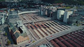 Oslo/Norway       aerial video of construction site in Oslo      taken by drone camera 