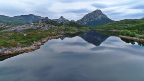 Lofoten/Archipelago in Norway          aerial video from Lofoten     taken by drone camera 