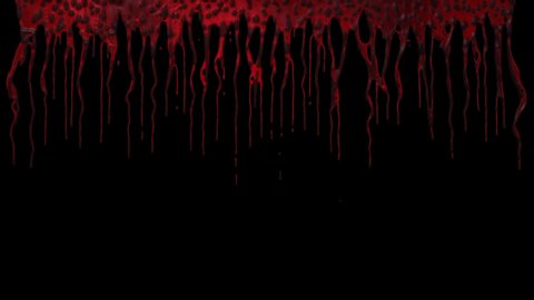 Blood Dripping Down Along Screen Isolated Stock Footage Video (100% ...