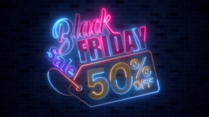 Black Friday 50 Percent Off Sale Stock Footage Video (100% Royalty-free ...