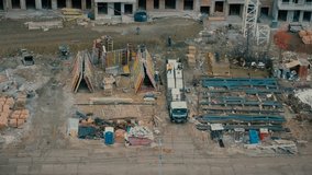 Top view timelapse video of construction site.