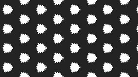 Animated seamless pattern design floating to the left side.