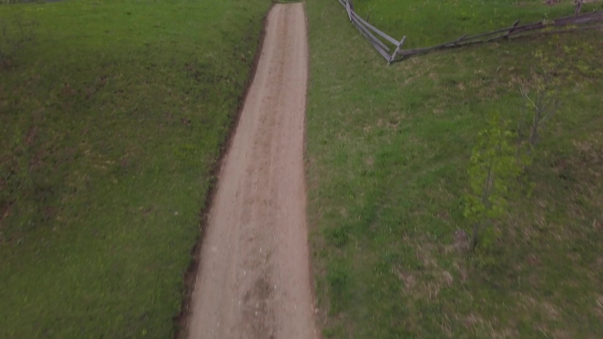 Narrow dirt road in the mountains