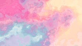 abstract animated twinkling stained background seamless loop video - watercolor splotch effect - light pastel rainbow color spectrum - pink, purple, violet, blue, yellow, orange