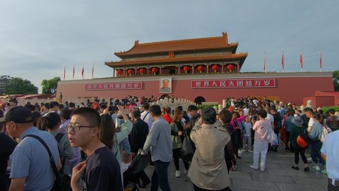 Bejing / China - 10 01 2019: Tiananmen square 70th anniversary