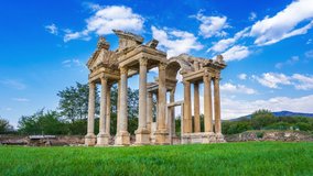 Time lapse of Aphrodisias ancient city in Turkey