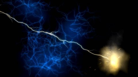 Lightning, electric discharge, explosion, smoke.
Electric discharge, magnetic field, explosion, smoke
