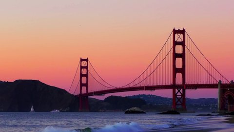 The Golden Gate Bridge as seen from Baker Beach, San Francisco, California, USA

