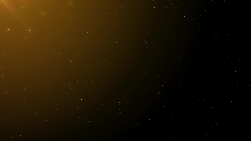 4K Beautiful Glitter Gold Floating Dust Particles with Flare on Black Background in Slow Motion. Looped 3d Animation of Dynamic Wind Particles In The Air With Bokeh. Royalty-Free Stock Footage #1039883168