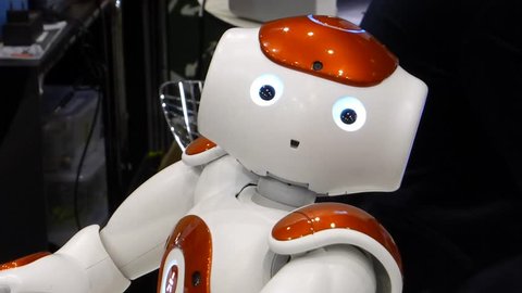 GDANSK, POLAND - JUNE 12 2015: Humanoid autonomous robot look
