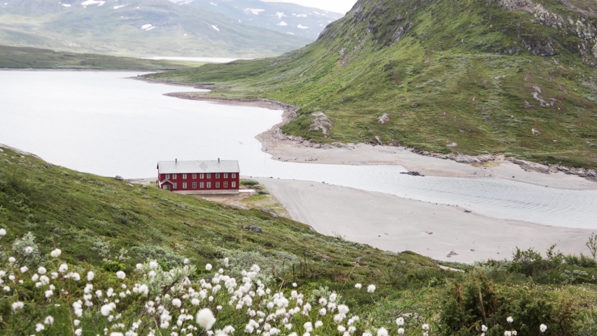 Beautiful Norwegian landscape. Mountain lake at the Jotunheimen National Park. 