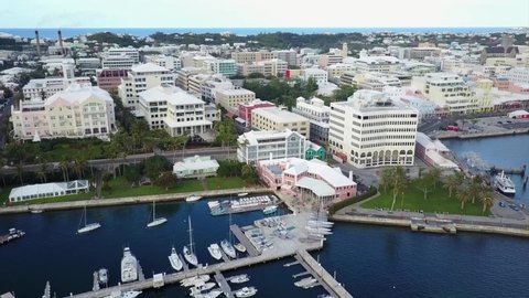 Hamilton/Bermuda  aerial video from Bermuda taken by drone camera 