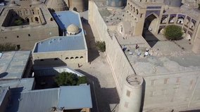Bukhara/Uzbekistan   aerial video of bukhara mosque taken by drone camera 