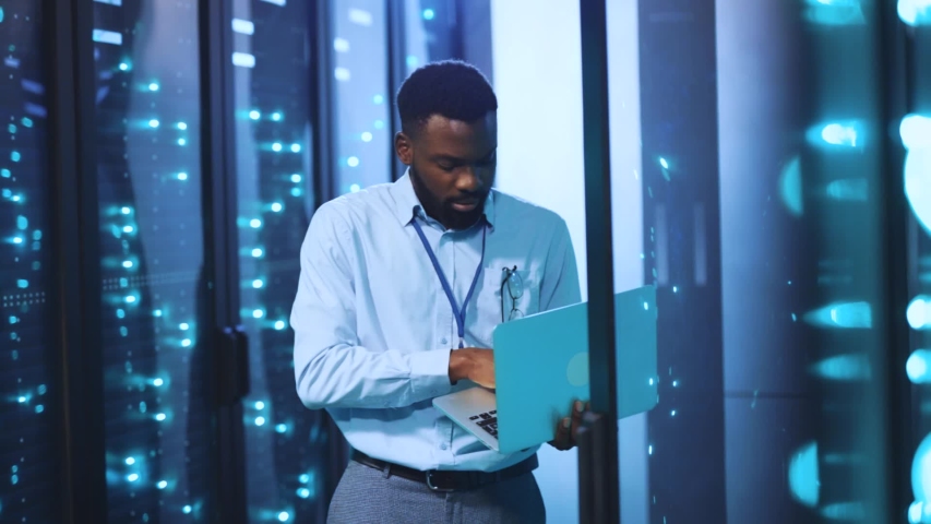 african engineer using notebook inspecting super Stock Footage Video ...