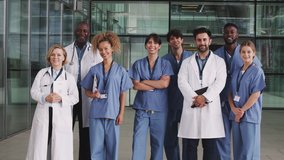 Portrait Of Medical Team Standing In Modern Hospital Building - Powered by Shutterstock - Get 15% off with code: PIKWIZARD15