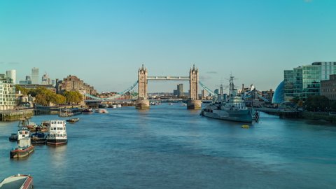 Tower Bridge and Thames River Hyperlapse, London