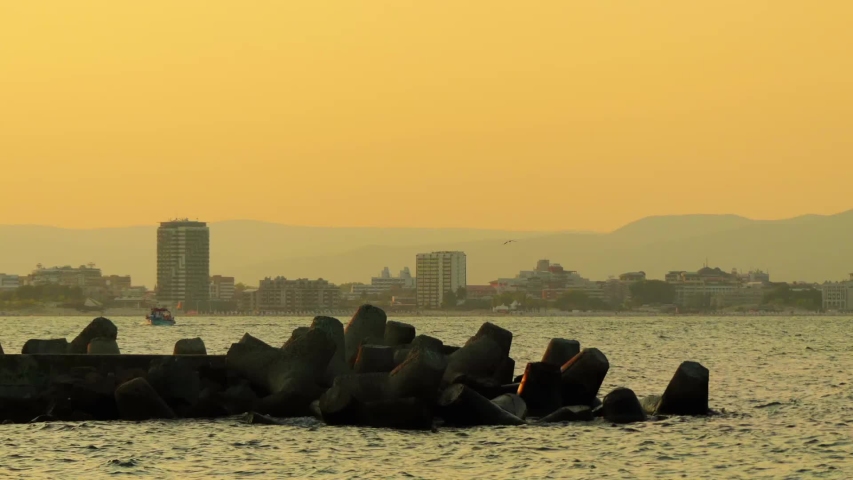 Beautiful sunset in town of Nessebar, Bulgaria