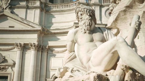 Statue of Zeus in Bernini's fountain of Four Rivers in Piazza Navona, Rome