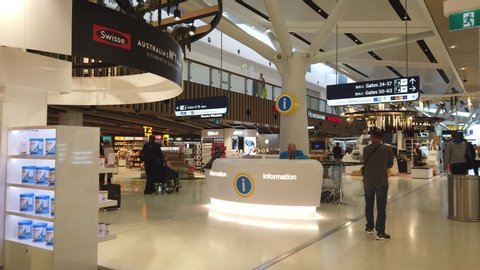 Sydney, NSW / Australia - Oct 17 2019: Duty free in Departure terminal of Sydney (Kingsford Smith) Airport with passengers retail luxury perfume cosmetics outlets restaurant and shops. 