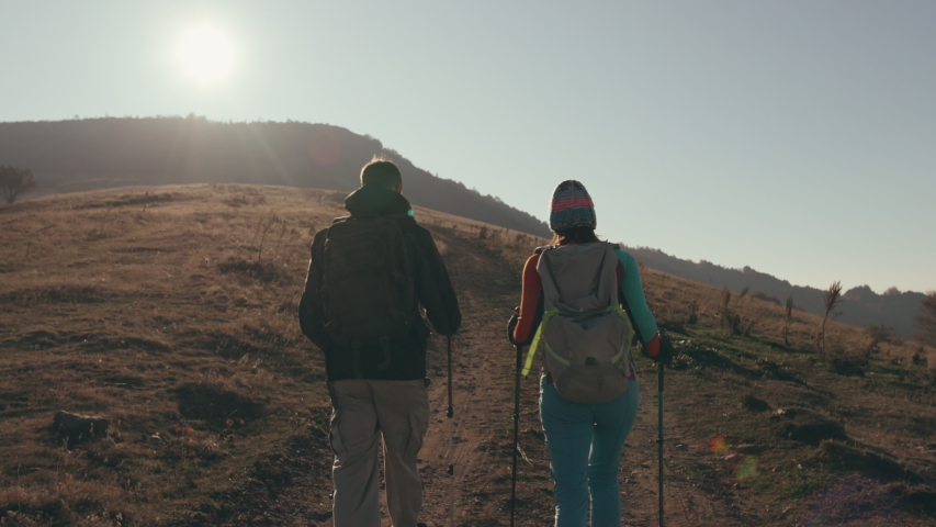 Man hiking towards the mountain on the hiking path image - Free stock ...