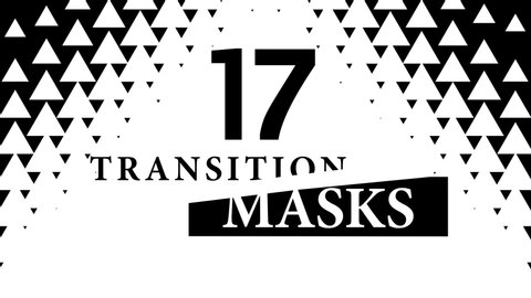Transition Masks With a Moving Triangle Pattern. 17 Versions of Modern Luma Mattes. Transition Black and White Masks Templates in 4K for Editing Footages.