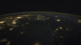 Planet Earth view seen from the International Space Station with Aurora Borealis and city lights, Time Lapse 4K. Images courtesy of NASA Johnson Space Center. 4K