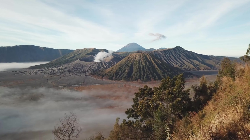 mount bromo active volcano part tengger Stock Footage Video (100% ...