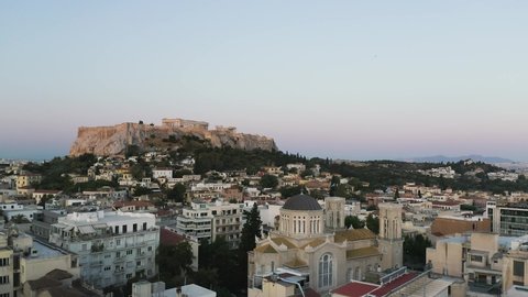 4K Athens Aerial, Parthenon, Acropolis, Drone Shot, Metropolitan Church Athens