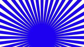 Blue white colorful sunburst motion video rotation. Sunshine graphic background for commercial business advertising. Summer concept wallpaper. Abstract modern style backdrop. 4k