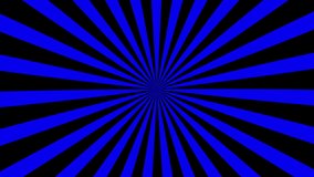 Blue black sunburst motion video rotation. Sunshine graphic background for commercial business advertising. Summer concept wallpaper. Abstract modern style backdrop. 