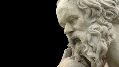 Close up of ancient Greek philosopher Socrates statue