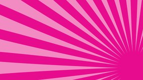 Pink colorful sunburst motion video rotation. Sunshine graphic background for commercial business advertising. Summer concept wallpaper. Abstract modern style backdrop. 4k