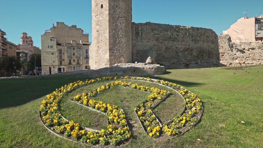 Ancient Roman Circus of Tarraco in Tarragona, Spain, next to the Mediterranean sea in Costa Dorada, Catalonia, Spain.The Archaeological Ensemble of Tarraco is declared a UNESCO World Heritage Site Ref