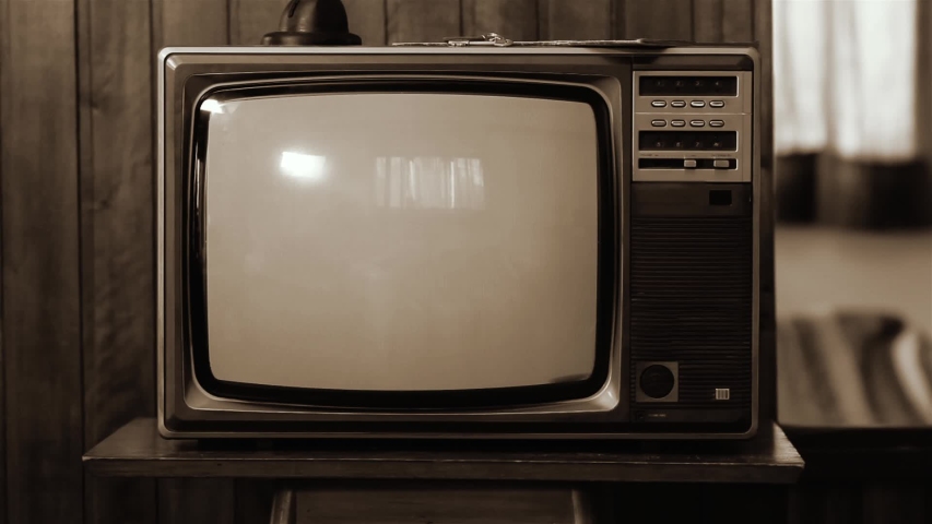 1969. Historical Footage of the NASA Apollo 11 Launch On an Old Retro TV. Sepia Tone. Elements of this video furnished by NASA.   Royalty-Free Stock Footage #1040151596