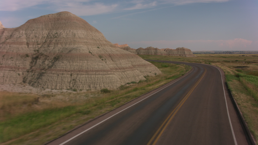 Driving through Badlands National Park, South Dakota