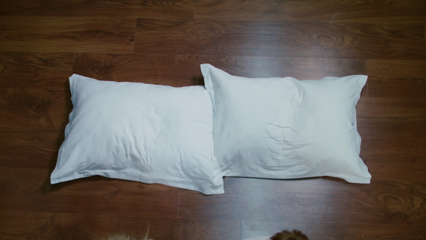 Happiness. Tired Parents Go To Bed. Young People Are Slowly Falling Asleep.