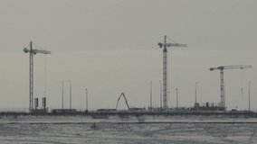 Video of cranes and construction sites
