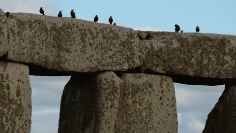 Ultra close-up view of Stonehenge and Wiltshire Countryside in England, UK. The stone circle dates to 3000 BC and is one of the best known ancient wonders of the world and UNESCO World Heritage Site.